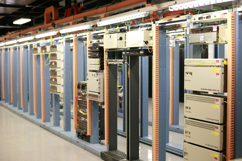 Server racks in a data center representing WordPress hosting infrastructure
