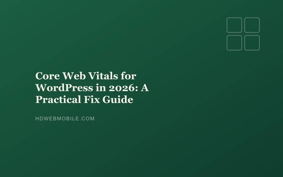 Core Web Vitals for WordPress in 2026: A Practical Fix Guide — HD Web Mobile