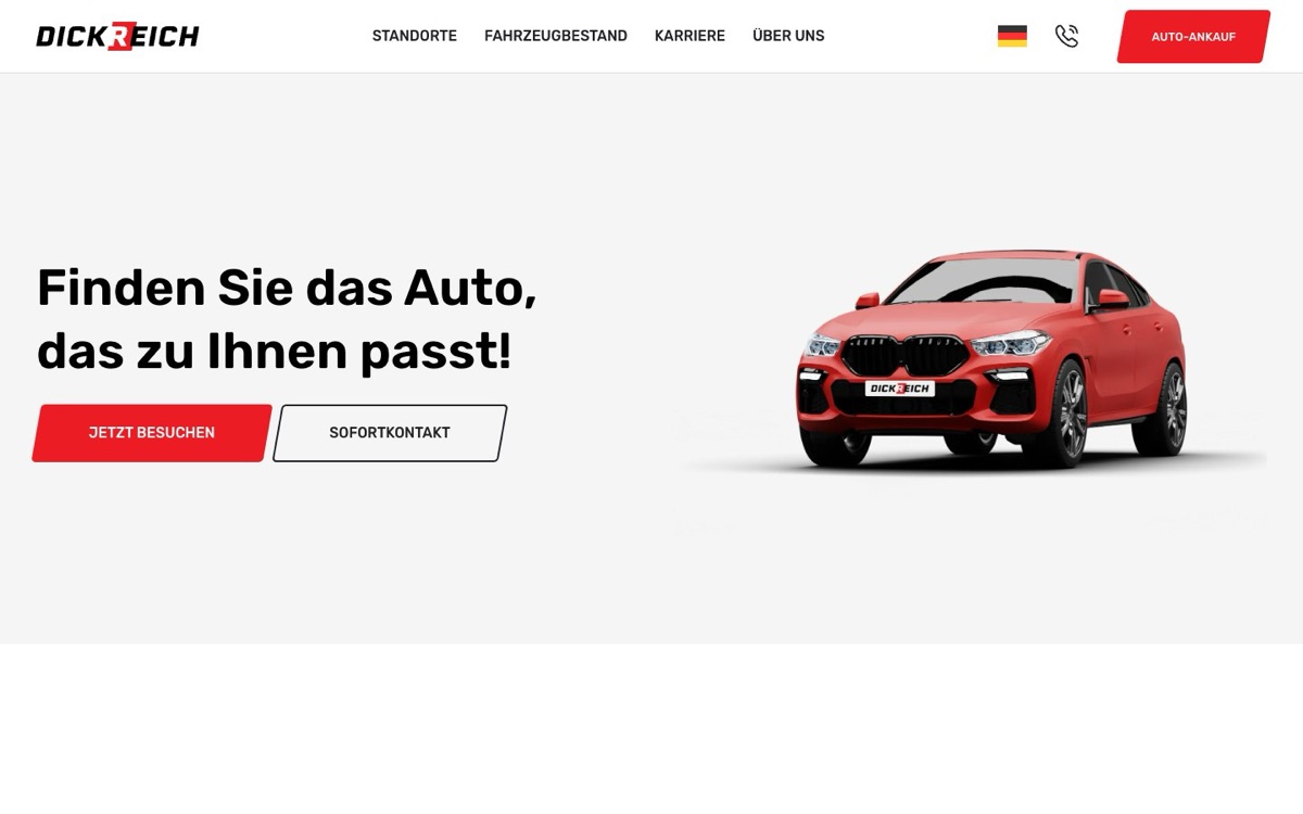DICKREICH Automobile Gruppe dealer website (dickreich.com) built by HD Web Mobile